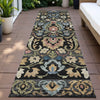 Piper Looms Chantille Floral ACN2193 Black Machine Washable Area Rug Runner Outdoor Lifestyle Image Feature