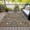 Piper Looms Chantille Floral ACN2193 Chocolate Machine Washable Area Rug Outdoor Lifestyle Image Feature
