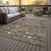 Piper Looms Chantille Floral ACN2193 Chocolate Machine Washable Area Rug Outdoor Lifestyle Image Feature