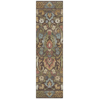 Piper Looms Chantille Floral ACN2193 Chocolate Machine Washable Area Rug Runner Main Image