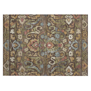 Piper Looms Chantille Floral ACN2193 Chocolate Machine Washable Area Rug Scatter Main Image