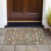 Piper Looms Chantille Floral ACN2193 Chocolate Machine Washable Area Rug Scatter Outdoor Lifestyle Image Feature