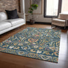 Piper Looms Chantille Floral ACN2193 Navy Machine Washable Area Rug Lifestyle Image Feature