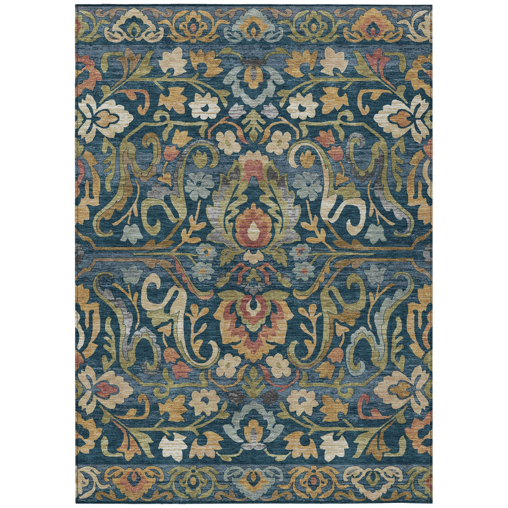 Piper Looms Chantille Floral ACN2193 Navy Machine Washable Area Rug main image