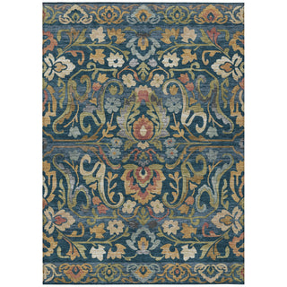 Piper Looms Chantille Floral ACN2193 Navy Machine Washable Area Rug main image