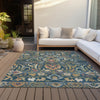 Piper Looms Chantille Floral ACN2193 Navy Machine Washable Area Rug Outdoor Lifestyle Image Feature