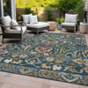 Piper Looms Chantille Floral ACN2193 Navy Machine Washable Area Rug Outdoor Lifestyle Image Feature