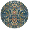 Piper Looms Chantille Floral ACN2193 Navy Machine Washable Area Rug Round Main Image