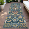 Piper Looms Chantille Floral ACN2193 Navy Machine Washable Area Rug Runner Outdoor Lifestyle Image Feature