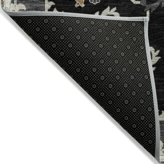 Piper Looms Chantille Global ACN2194 Black Machine Washable Area Rug Backing Image