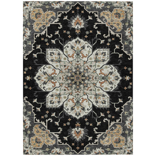 Piper Looms Chantille Global ACN2194 Black Machine Washable Area Rug main image