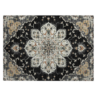 Piper Looms Chantille Global ACN2194 Black Machine Washable Area Rug Scatter Main Image