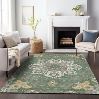 Piper Looms Chantille Global ACN2194 Green Machine Washable Area Rug Lifestyle Image Feature