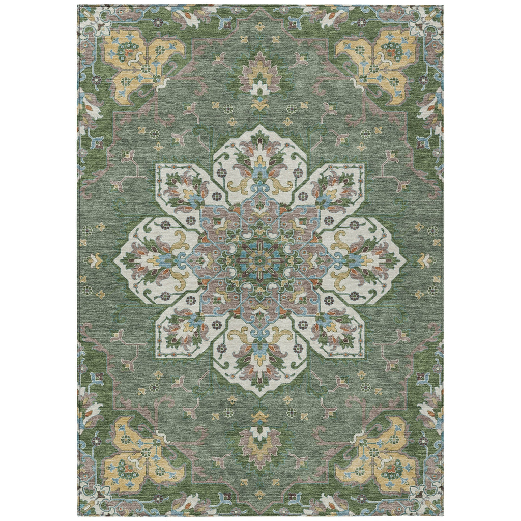 Piper Looms Chantille Global ACN2194 Green Machine Washable Area Rug main image