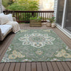 Piper Looms Chantille Global ACN2194 Green Machine Washable Area Rug Outdoor Lifestyle Image Feature