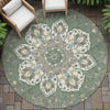 Piper Looms Chantille Global ACN2194 Green Machine Washable Area Rug Round Outdoor Lifestyle Image Feature