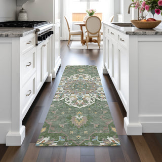Piper Looms Chantille Global ACN2194 Green Machine Washable Area Rug Runner Lifestyle Image Feature