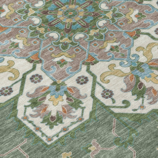 Piper Looms Chantille Global ACN2194 Green Machine Washable Area Rug Swatch Image