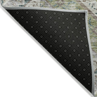 Piper Looms Chantille Geometric ACN2195 Aloe Machine Washable Area Rug Backing Image