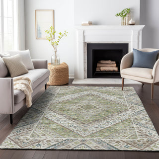Piper Looms Chantille Geometric ACN2195 Aloe Machine Washable Area Rug Lifestyle Image Feature