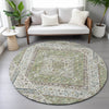 Piper Looms Chantille Geometric ACN2195 Aloe Machine Washable Area Rug Round Lifestyle Image Feature