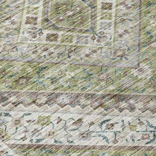 Piper Looms Chantille Geometric ACN2195 Aloe Machine Washable Area Rug Swatch Image