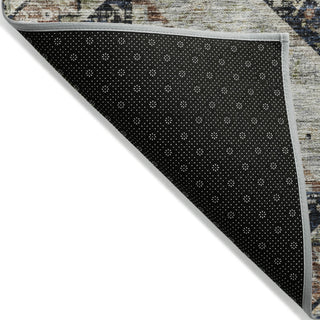 Piper Looms Chantille Geometric ACN2195 Black Machine Washable Area Rug Backing Image