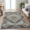 Piper Looms Chantille Geometric ACN2195 Black Machine Washable Area Rug Lifestyle Image Feature