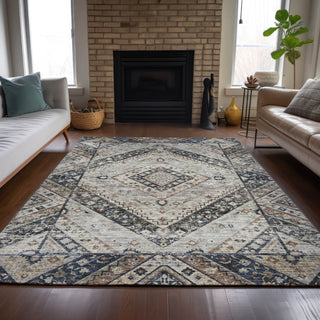 Piper Looms Chantille Geometric ACN2195 Black Machine Washable Area Rug Lifestyle Image Feature