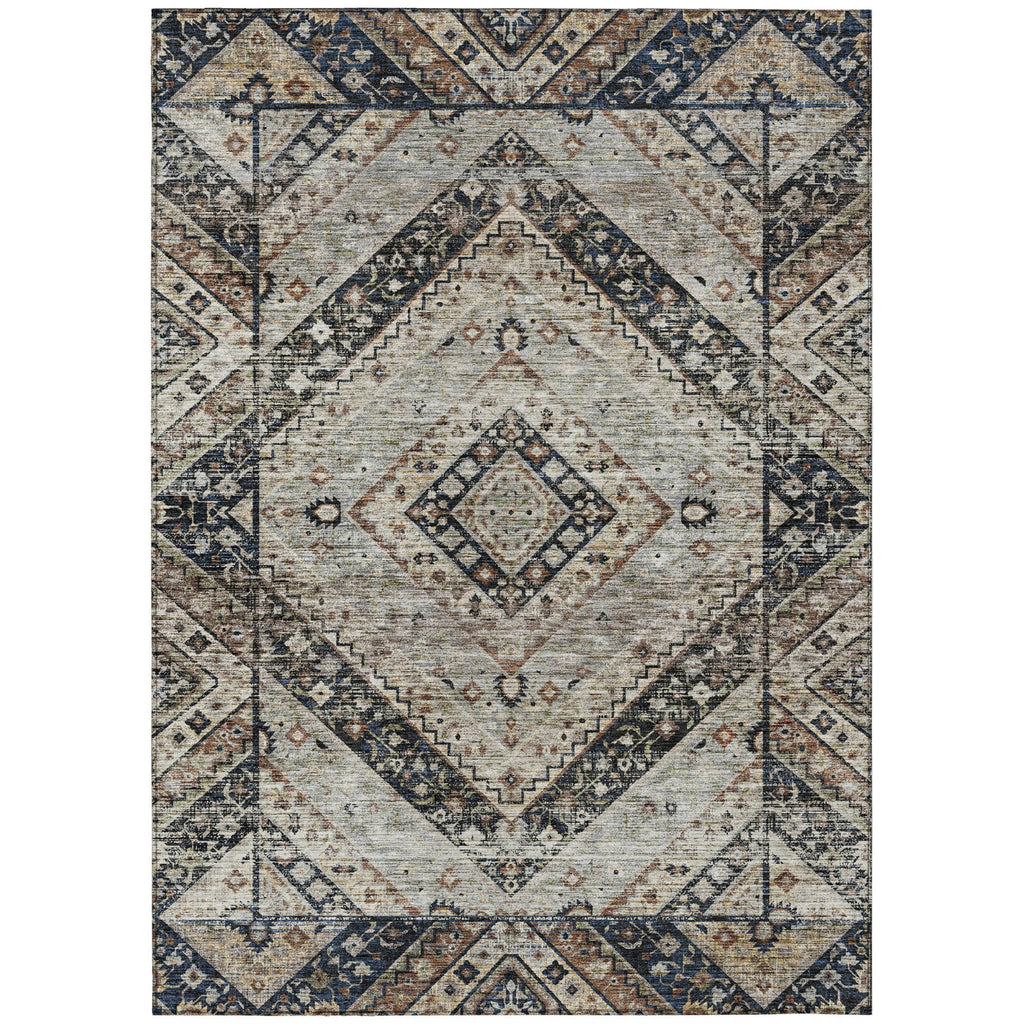 Piper Looms Chantille Geometric ACN2195 Black Machine Washable Area Rug main image