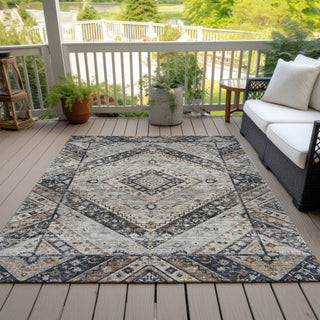 Piper Looms Chantille Geometric ACN2195 Black Machine Washable Area Rug Outdoor Lifestyle Image Feature