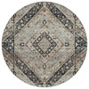 Piper Looms Chantille Geometric ACN2195 Black Machine Washable Area Rug Round Main Image