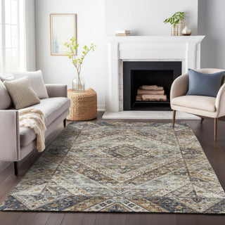 Piper Looms Chantille Geometric ACN2195 Brown Machine Washable Area Rug Lifestyle Image Feature