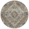 Piper Looms Chantille Geometric ACN2195 Brown Machine Washable Area Rug Round Main Image