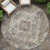 Piper Looms Chantille Geometric ACN2195 Brown Machine Washable Area Rug Round Outdoor Lifestyle Image Feature