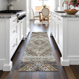 Piper Looms Chantille Geometric ACN2195 Brown Machine Washable Area Rug Runner Lifestyle Image Feature