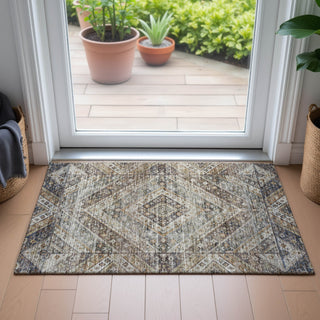 Piper Looms Chantille Geometric ACN2195 Brown Machine Washable Area Rug Scatter Lifestyle Image Feature