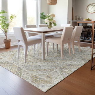 Piper Looms Chantille Geometric ACN2195 Ivory Machine Washable Area Rug Lifestyle Image Feature