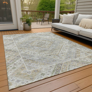 Piper Looms Chantille Geometric ACN2195 Ivory Machine Washable Area Rug Outdoor Lifestyle Image Feature