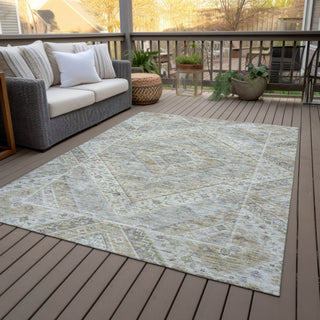 Piper Looms Chantille Geometric ACN2195 Ivory Machine Washable Area Rug Outdoor Lifestyle Image Feature