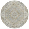 Piper Looms Chantille Geometric ACN2195 Ivory Machine Washable Area Rug Round Main Image