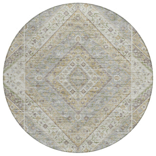 Piper Looms Chantille Geometric ACN2195 Ivory Machine Washable Area Rug Round Main Image