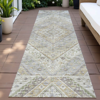Piper Looms Chantille Geometric ACN2195 Ivory Machine Washable Area Rug Runner Outdoor Lifestyle Image Feature