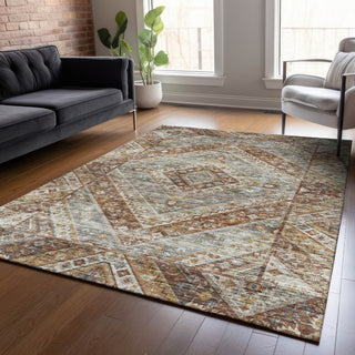 Piper Looms Chantille Geometric ACN2195 Paprika Machine Washable Area Rug Lifestyle Image Feature