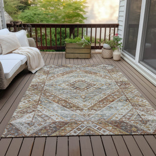 Piper Looms Chantille Geometric ACN2195 Paprika Machine Washable Area Rug Outdoor Lifestyle Image Feature