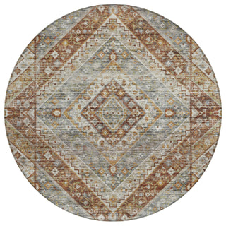 Piper Looms Chantille Geometric ACN2195 Paprika Machine Washable Area Rug Round Main Image
