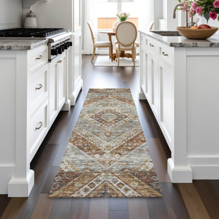 Piper Looms Chantille Geometric ACN2195 Paprika Machine Washable Area Rug Runner Lifestyle Image Feature