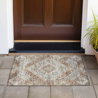 Piper Looms Chantille Geometric ACN2195 Paprika Machine Washable Area Rug Scatter Outdoor Lifestyle Image Feature