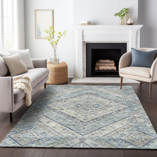 Piper Looms Chantille Geometric ACN2195 Sky Machine Washable Area Rug Lifestyle Image Feature