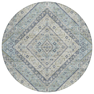 Piper Looms Chantille Geometric ACN2195 Sky Machine Washable Area Rug Round Main Image